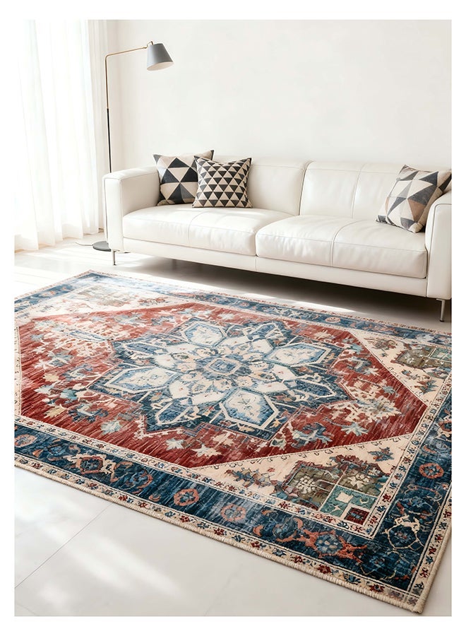 ايست من نون Carpet Rug Anti-Slip-  Size- 153 x 214 cm - 5x7 ft | Royal Heritage Design | Color- Rust Red| Ideal as Carpets for Living room, Bedroom, Office, Entry hallways, Foyers or balcony - Image 2